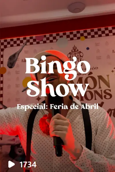 Presentador del Bingo Show Especial Feria de Abril en el Museo del Jamón